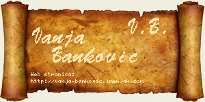 Vanja Banković vizit kartica